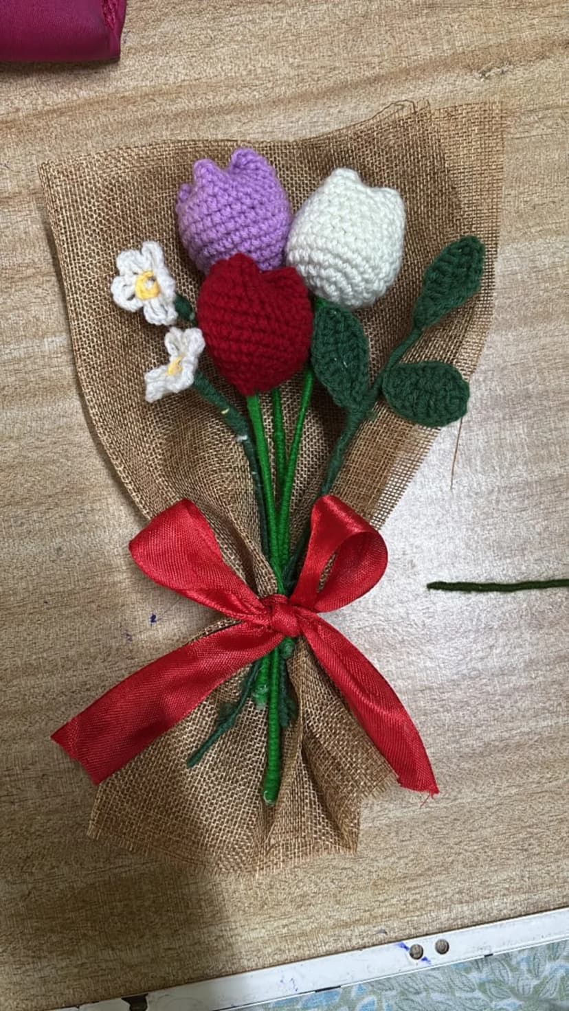 Handmade Crochet Tulip Bouquet – Forever Flowers